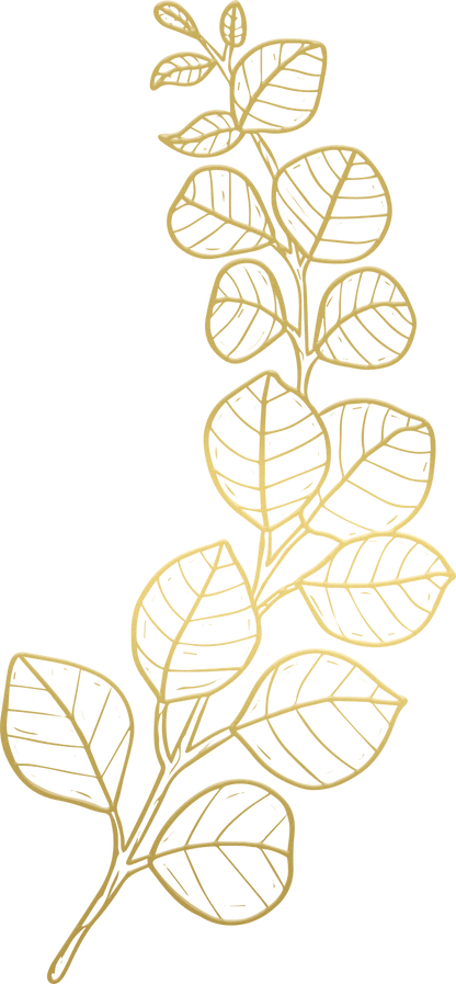 Metallic Monoline Gold Eucalyptus Stem