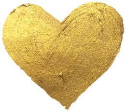 Gold Metallic Heart Brushstroke 	
