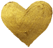 Gold Metallic Heart Brushstroke 	